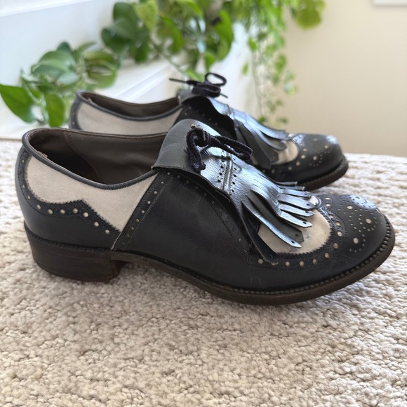 VTG FOOTJOY Golf Shoes Leather Wingtip KILTIE BROGUE 6 AAAA 25676 SPIKE WOMEN - Picture 1 of 11